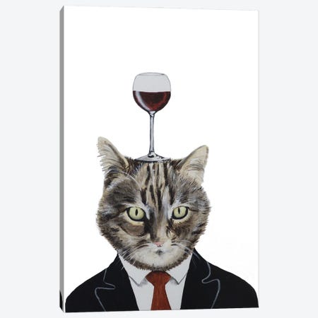 Wineglass Cat Canvas Print #COC498} by Coco de Paris Canvas Print