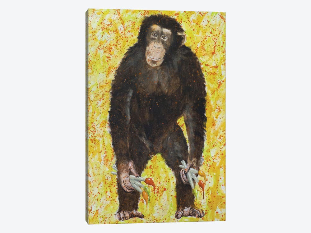 Monkey Artist by Coco de Paris 1-piece Canvas Artwork