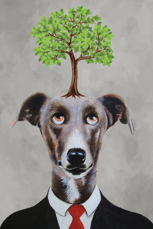 Greyhound With Tree