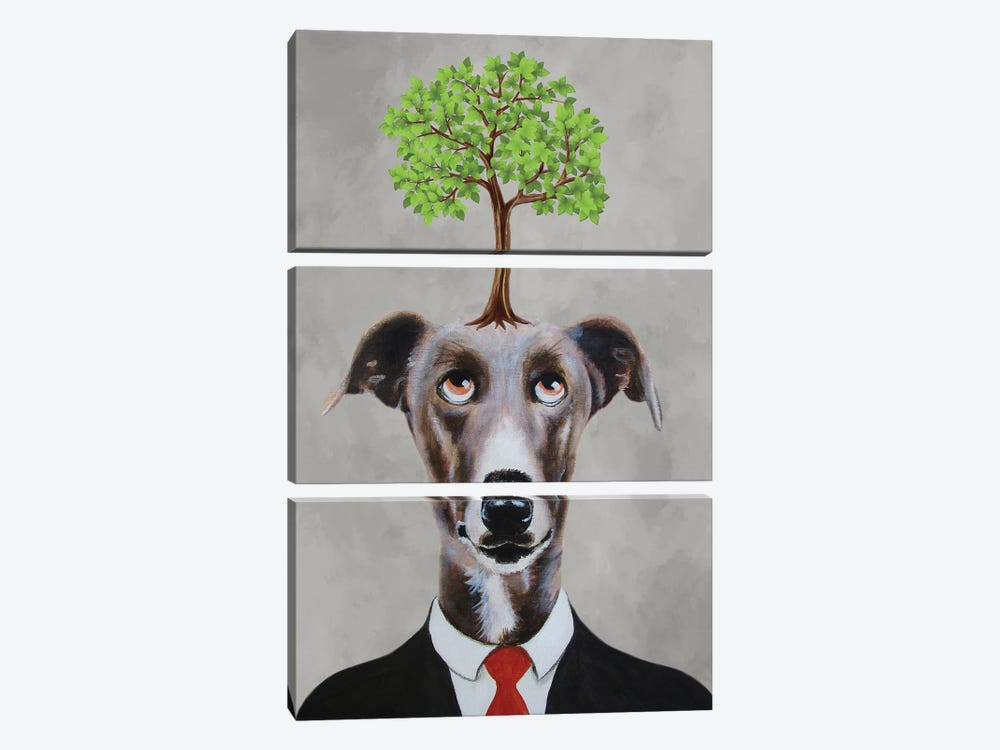 Greyhound With Tree by Coco de Paris 3-piece Art Print