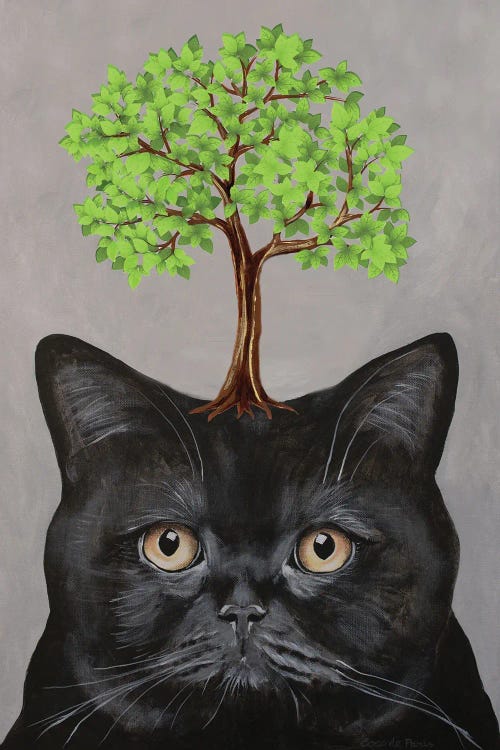 Black Cat With Tree