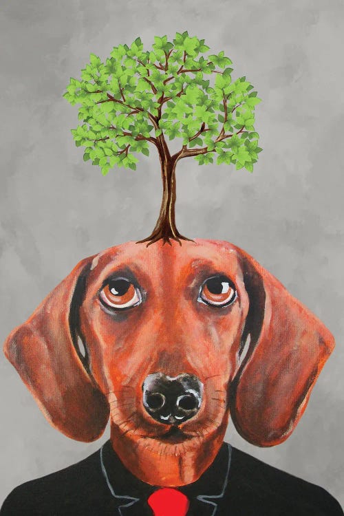 Dachshund With Tree by Coco de Paris wall art