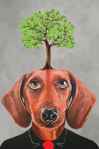 Coco de Paris: Dachshund With Tree by Coco de Paris