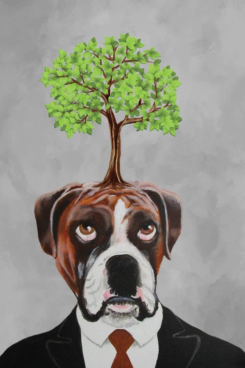 Boxer With Tree