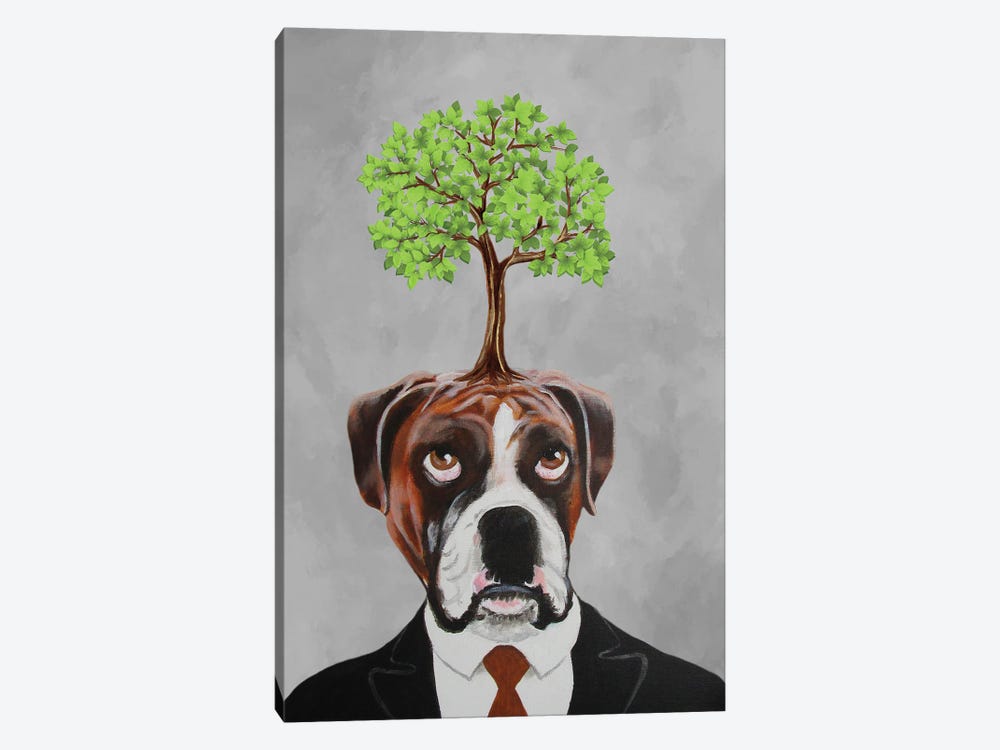 Boxer With Tree by Coco de Paris 1-piece Canvas Wall Art