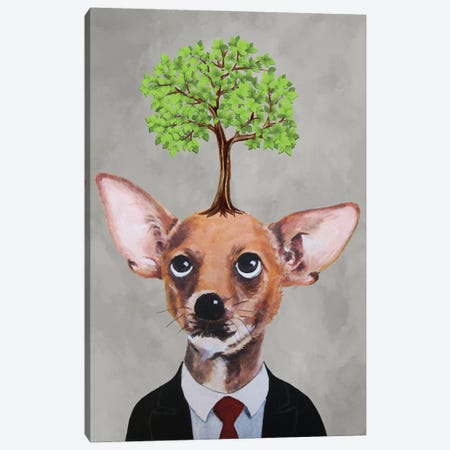 Chihuahua With Tree Canvas Print #COC504} by Coco de Paris Canvas Artwork