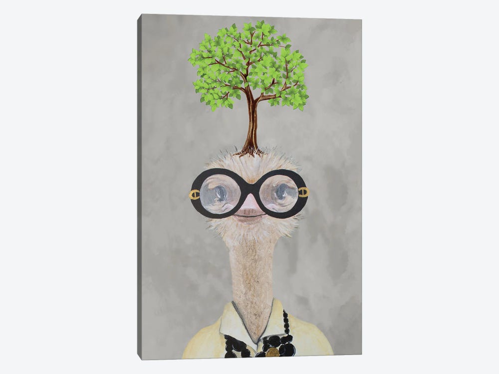 Iris Apfel Ostrich With A Tree by Coco de Paris 1-piece Canvas Art Print