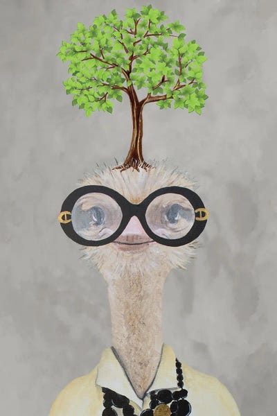 Coco de Paris: Iris Apfel Ostrich With A Tree by Coco de Paris