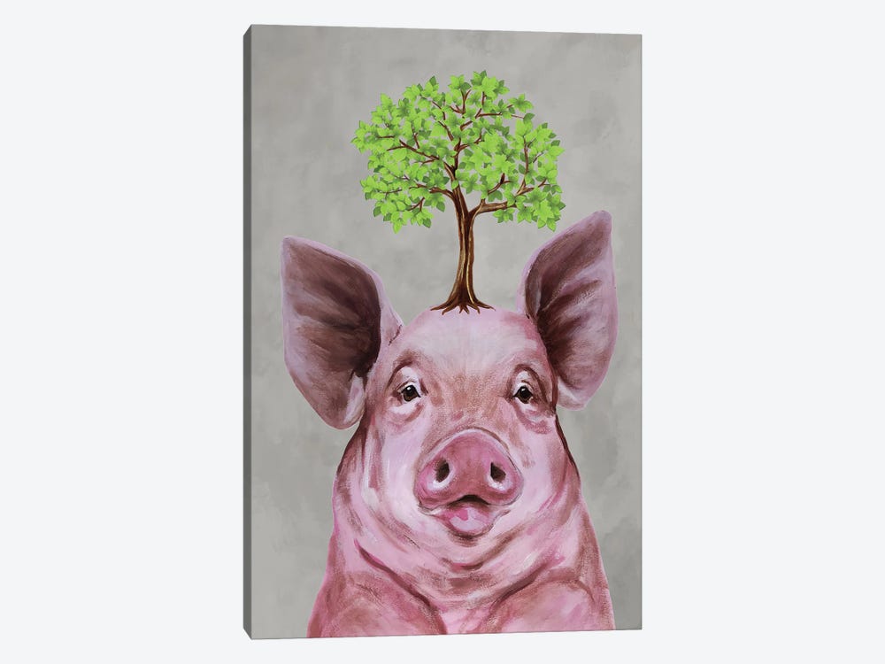Pig With A Tree by Coco de Paris 1-piece Canvas Artwork