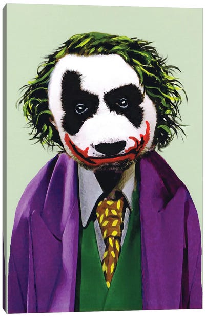 Joker Panda Canvas Art Print - Panda Art