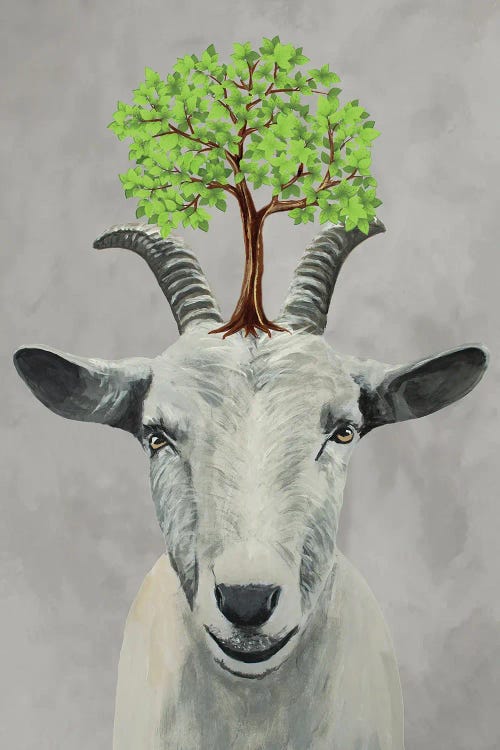 Goat With A Tree