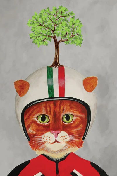 Orange Cats: Cat With Helmet And A Tree by Coco de Paris