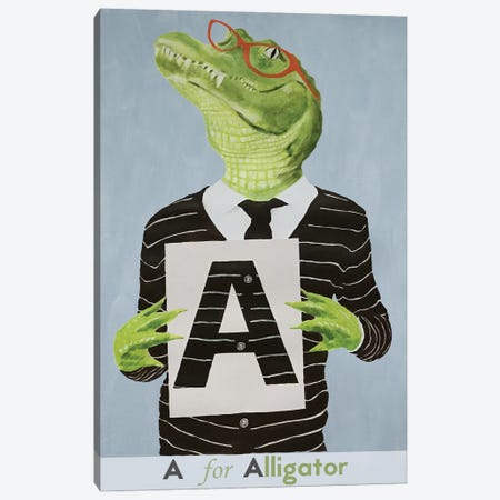 A For Alligator Canvas Print #COC518} by Coco de Paris Canvas Art