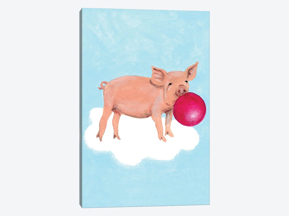 Piggy With Bubblegum by Coco de Paris 1-piece Canvas Print