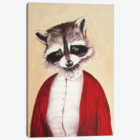 Lady Raccoon Canvas Print #COC51} by Coco de Paris Canvas Art Print