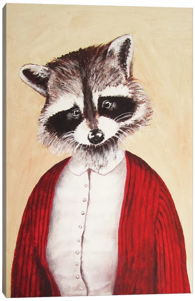 Lady Raccoon Canvas Art Print - Raccoon Art