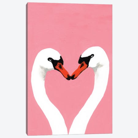Swan Love Canvas Print #COC520} by Coco de Paris Canvas Art Print