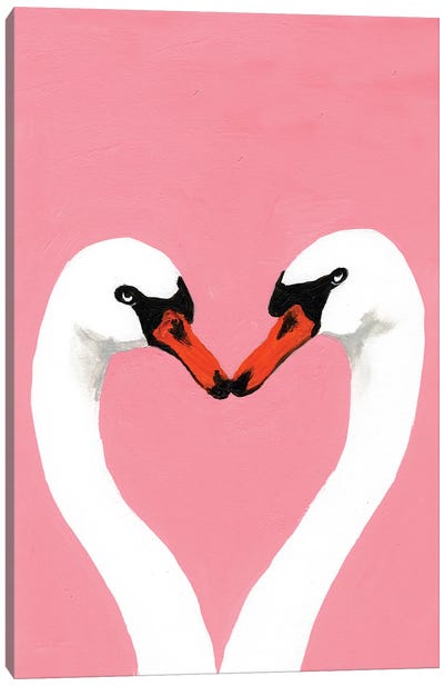 Swan Love Canvas Art Print - Coco de Paris