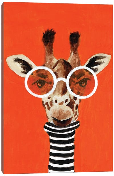 Stripy Giraffe Canvas Art Print - Coco de Paris