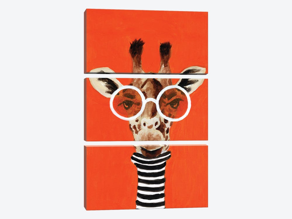 Stripy Giraffe by Coco de Paris 3-piece Canvas Artwork