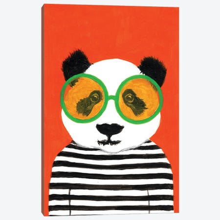 Stripy Panda Canvas Print #COC522} by Coco de Paris Canvas Print
