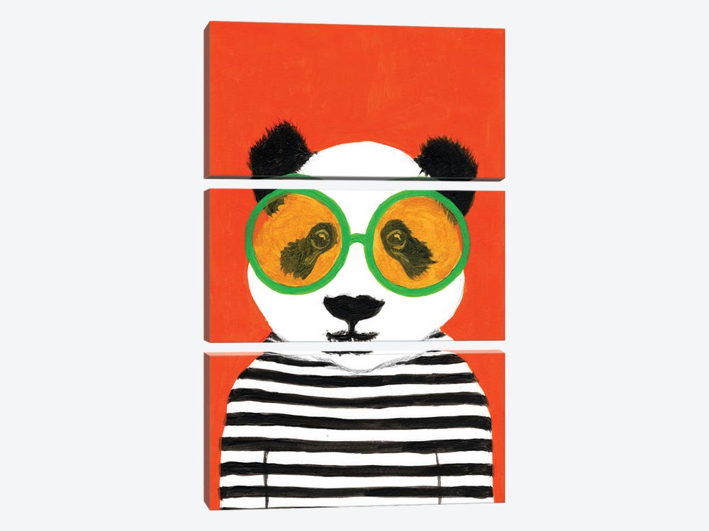 Stripy Panda by Coco de Paris 3-piece Art Print