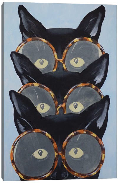 3 Cats Canvas Art Print - Coco de Paris