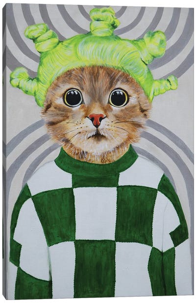 Retro Cat Canvas Art Print - Coco de Paris