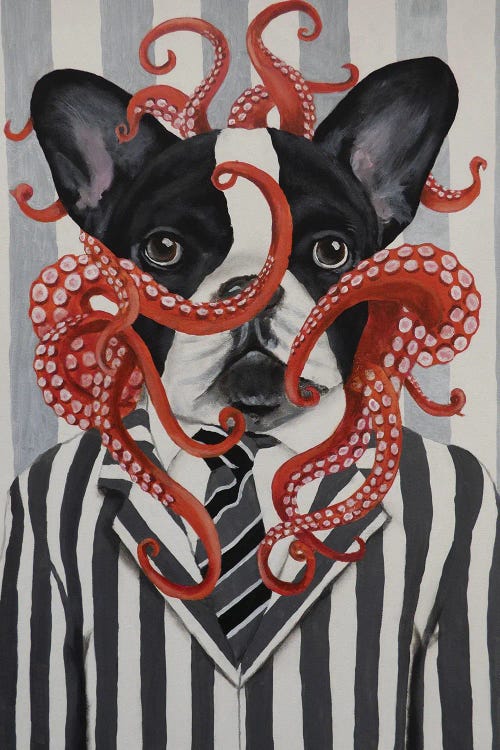 French Bulldog With Octopus