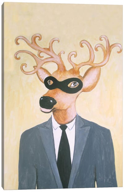Masked Deer Canvas Art Print - Deer Art