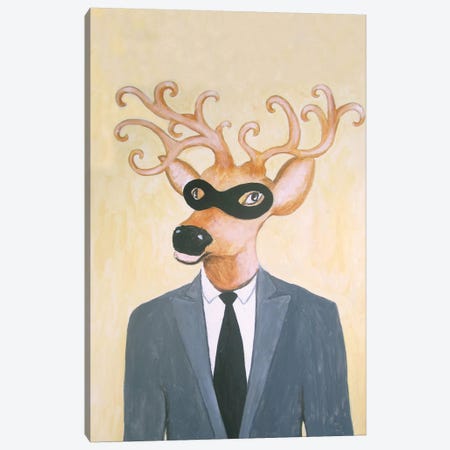 Masked Deer Canvas Print #COC52} by Coco de Paris Art Print