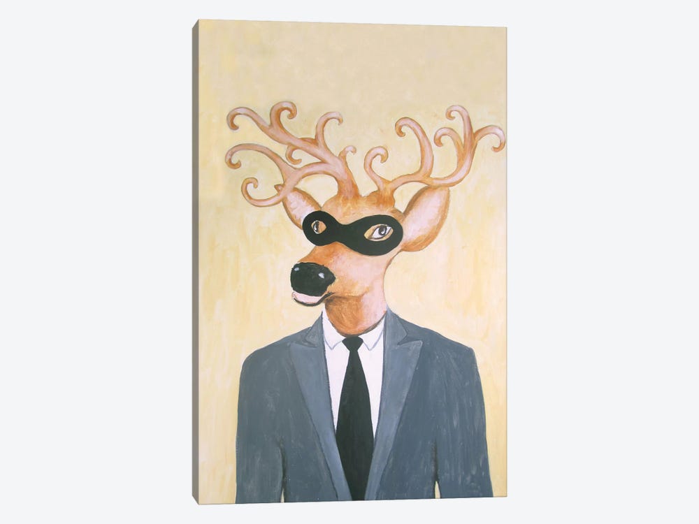 Masked Deer by Coco de Paris 1-piece Canvas Art Print