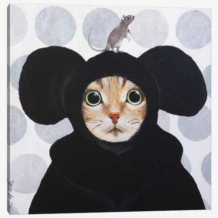 Cat And Mouse Canvas Print #COC530} by Coco de Paris Canvas Wall Art