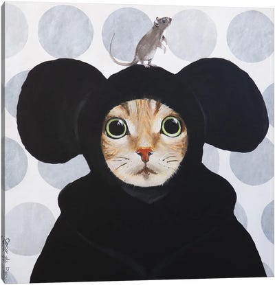 Cat And Mouse Canvas Art Print - Coco de Paris