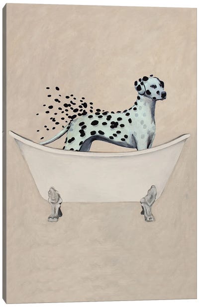 Dalmatian In Bathtub Canvas Art Print - Dalmatian Art