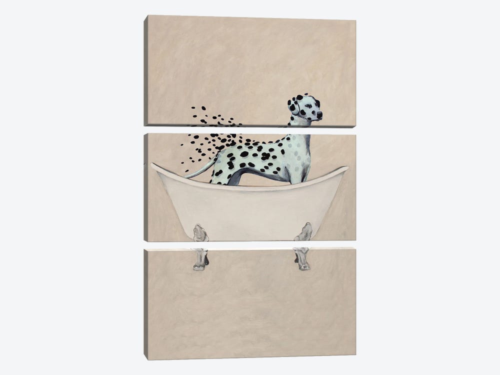 Dalmatian In Bathtub by Coco de Paris 3-piece Canvas Print