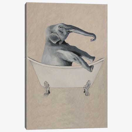 Elephant In Bathtub Canvas Print #COC536} by Coco de Paris Art Print