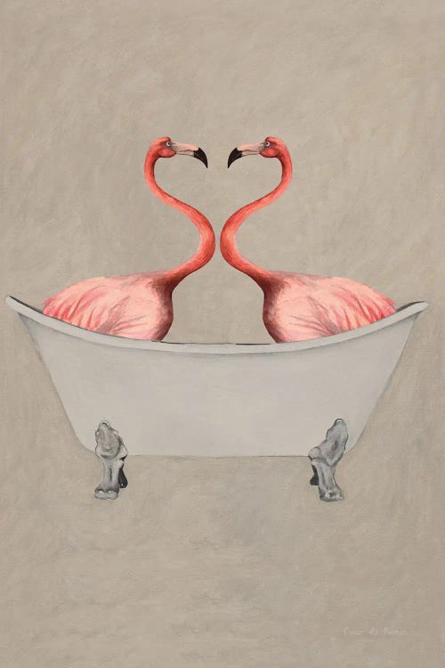 Flamingos In Bathtub