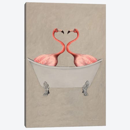 Flamingos In Bathtub Canvas Print #COC538} by Coco de Paris Canvas Artwork