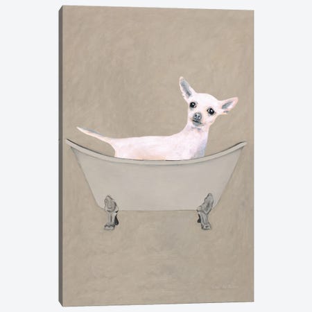 Chihuahua In Bathtub Canvas Print #COC539} by Coco de Paris Canvas Artwork