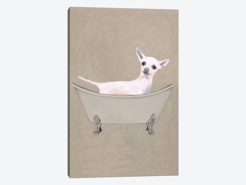Chihuahua In Bathtub by Coco de Paris 1-piece Canvas Print