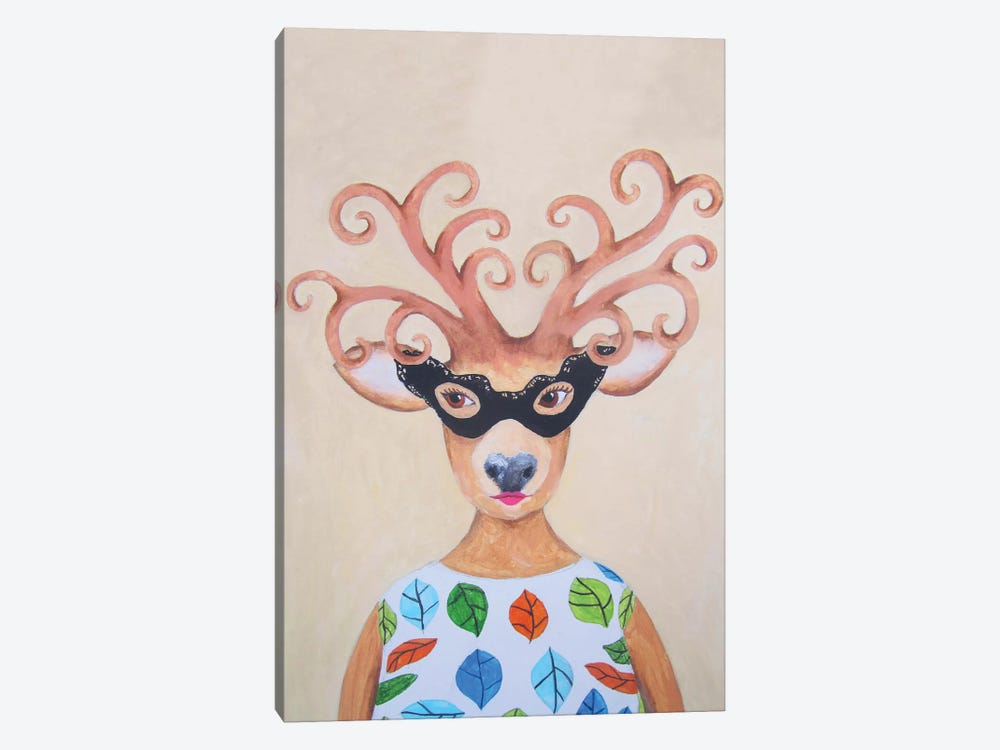 Masked Deer Lady by Coco de Paris 1-piece Canvas Art