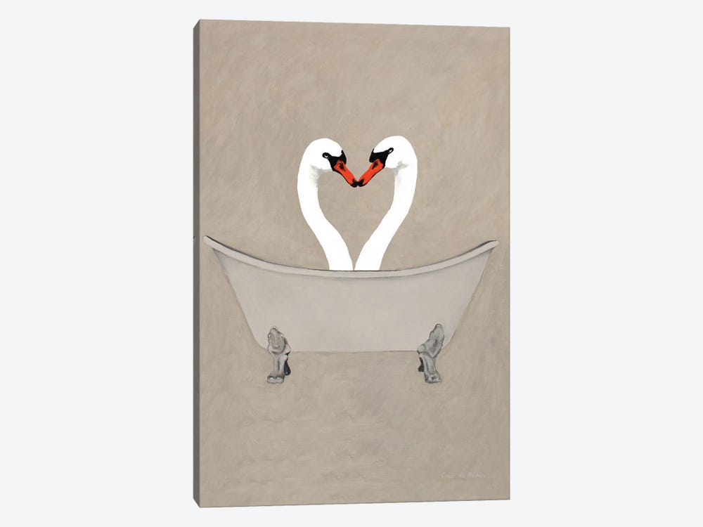 Swans In Bathtub by Coco de Paris 1-piece Canvas Art Print