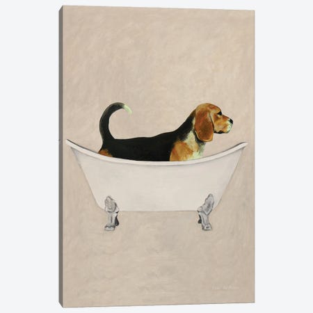 Beagle In Bathtub Canvas Print #COC541} by Coco de Paris Art Print