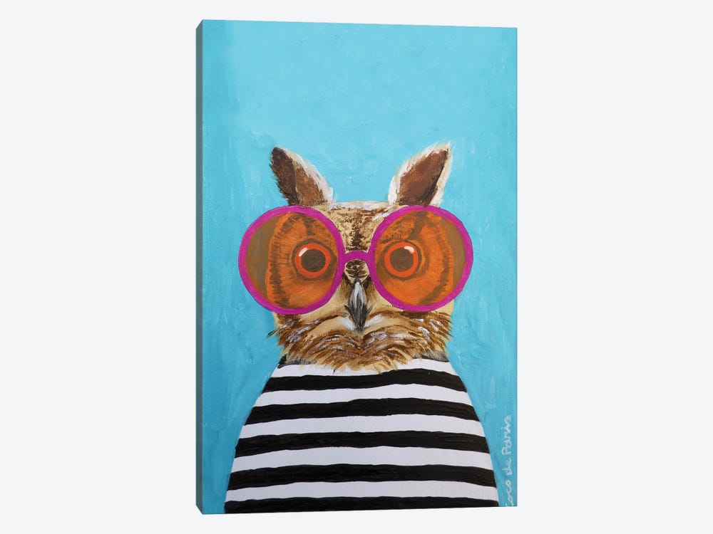 Stripey Owl by Coco de Paris 1-piece Art Print