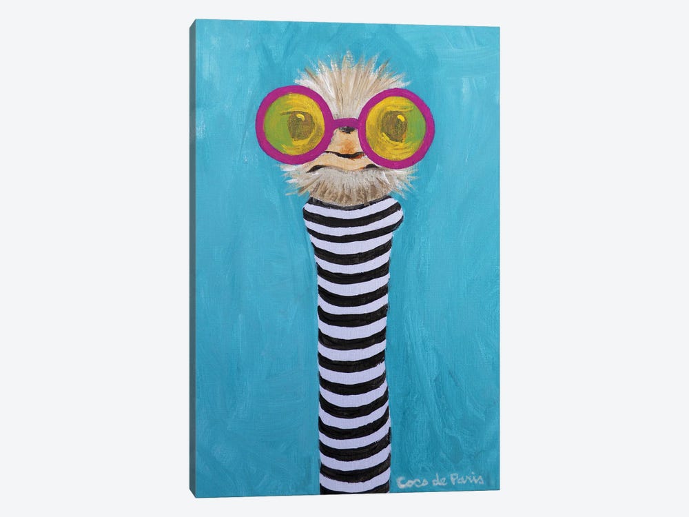 Stripey Ostrich by Coco de Paris 1-piece Canvas Wall Art
