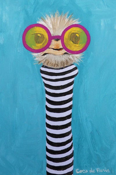 Ostriches: Stripey Ostrich by Coco de Paris