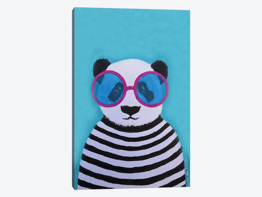 Stripey Panda With Sunglasses by Coco de Paris 1-piece Art Print