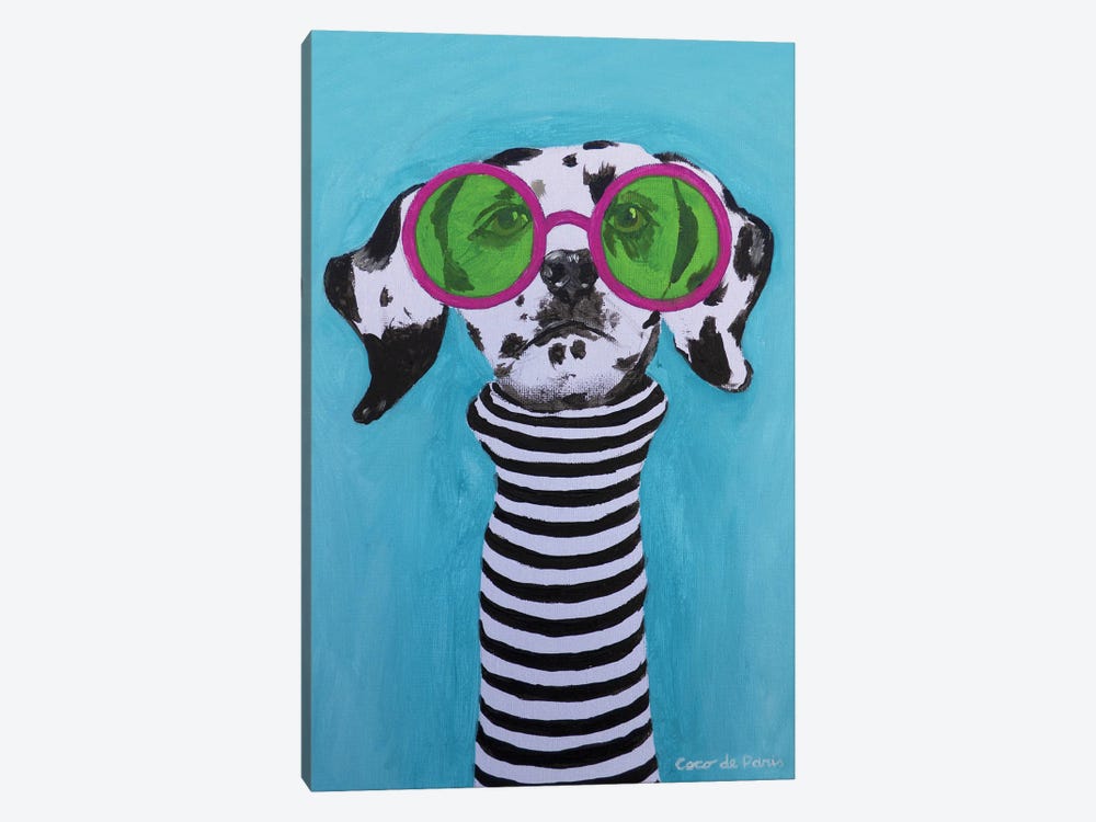 Stripey Dalmatian by Coco de Paris 1-piece Canvas Artwork