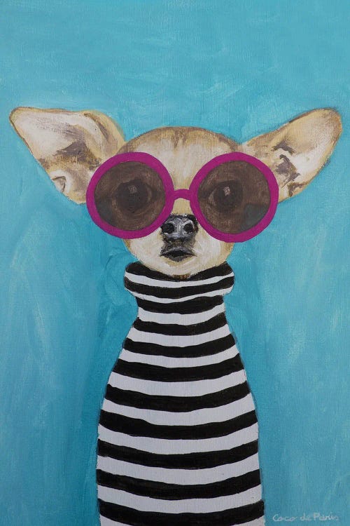 Stripey Chihuahua by Coco de Paris wall art